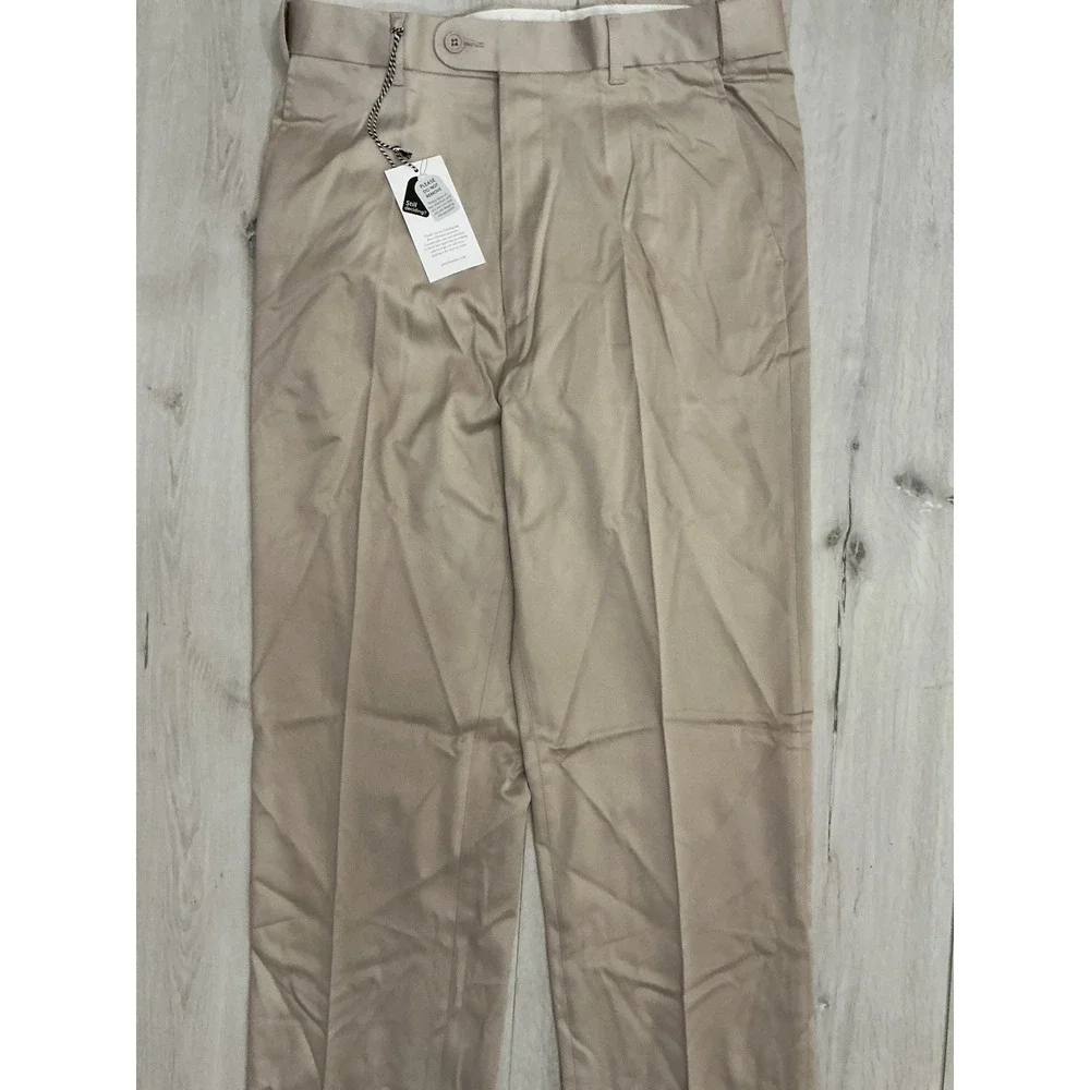 Peter Christian Mens Classic Fit Khaki Dress Pants Size 34x32‎ New With Tags